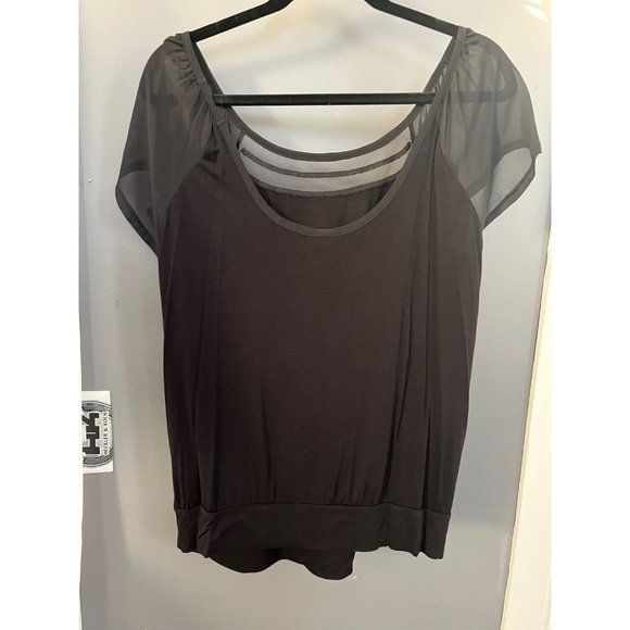 Torrid size 0 black lace mesh blouse top - Picture 4 of 4
